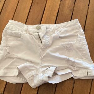 White jean shorts